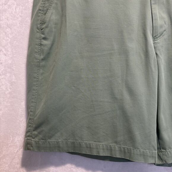 Peter Millar Pure Cotton Flat Front Golf Casual Chino Shorts Men’s Size 36 Green - Picture 4 of 12